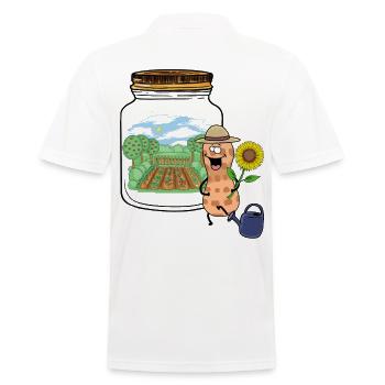 Erdnuss Erdnüsse Garten Traum Sonnenblume - Männer Poloshirt - Weiß - Hinten - Kai (181cm)
