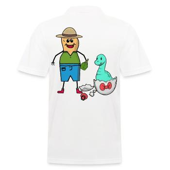 Cacahuète Zookeeper Dino bébé oeuf de naissance - Polo Homme - blanc - Dos - Kai (181cm)