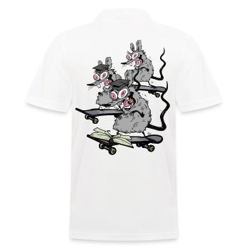 Skaters, Rats, Students, University, School, Skating, Kids - Men's Polo Shirt - white - Back - Kai (181cm)
