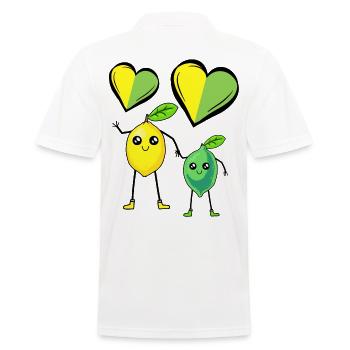 Lemon, Lemon, Fruit, Fruit, Fruit, Lemon - Men's Polo Shirt - white - Back - Kai (181cm)