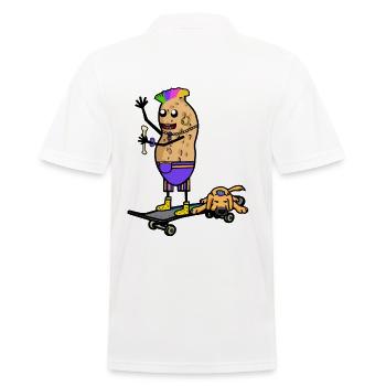 Erdnuss Skater Hund Jugendlicher Jugendliche - Männer Poloshirt - Weiß - Hinten - Kai (181cm)