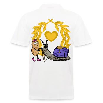 Peanut Horse Horse Girl Rider Snail - Men's Polo Shirt - white - Back - Kai (181cm)