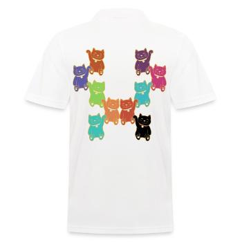 Cats Cat Different Different Colorful Kittens - Men's Polo Shirt - white - Back - Kai (181cm)