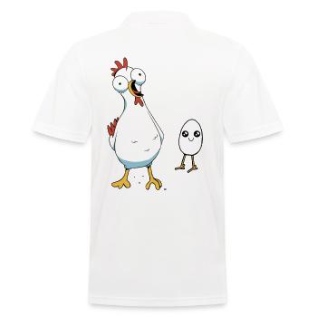 Huhn Henne Ei Eier Küken Baby Geflügel Hühner - Männer Poloshirt - Weiß - Hinten - Kai (181cm)