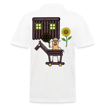 cacahuète cheval cavalier cavalier cheval enfant - Polo Homme - blanc - Dos - Kai (181cm)