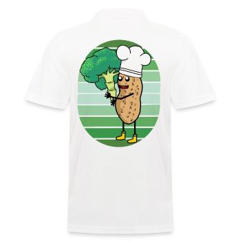 Peanut Broccoli Vegetables Cook Cooks Cook - Men's Polo Shirt - white - Back - Kai (181cm)
