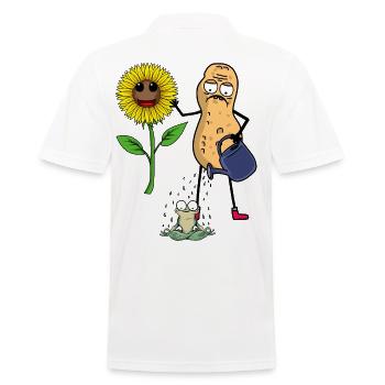 Hobbygärtner Garten Frosch Sonnenblume Blume - Männer Poloshirt - Weiß - Hinten - Kai (181cm)