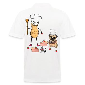 Cacahuètes Pâtisserie Animaux Chien Pâtisserie Boulanger Noix - Polo Homme - blanc - Dos - Kai (181cm)