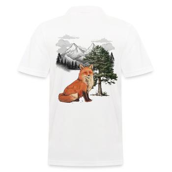 Fox, Foxes, Nature, Fairy Tale, Forest, Nature, Tree - Men's Polo Shirt - white - Back - Kai (181cm)