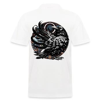 Raven Raven Crow Crow Halloween Occult - Men's Polo Shirt - white - Back - Kai (181cm)