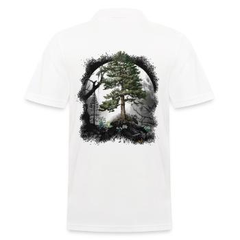 Forest Nature Nature Lover Trees Tree - Men's Polo Shirt - white - Back - Kai (181cm)
