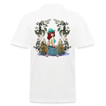 Girls Boat Boats Nature Nature Lover - Men's Polo Shirt - white - Back - Kai (181cm)