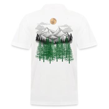 mountain forest nature mountains spruce tree - Men's Polo Shirt - white - Back - Kai (181cm)