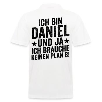 Vorname Daniel - Männer Poloshirt - Weiß - Hinten - Kai (181cm)