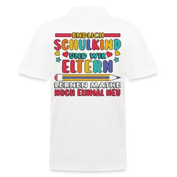 Eltern Schulkind Grundschule Erste Klasse Einschul - Männer Poloshirt - Weiß - Hinten - Kai (181cm)