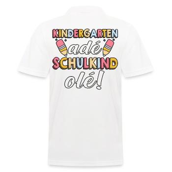 1 Klasse Schulkind Schulanfang Kindergarten Kita E - Männer Poloshirt - Weiß - Hinten - Kai (181cm)