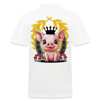 Pig Lucky Charm Piglet Pigs - Men's Polo Shirt - white - Back - Kai (181cm)