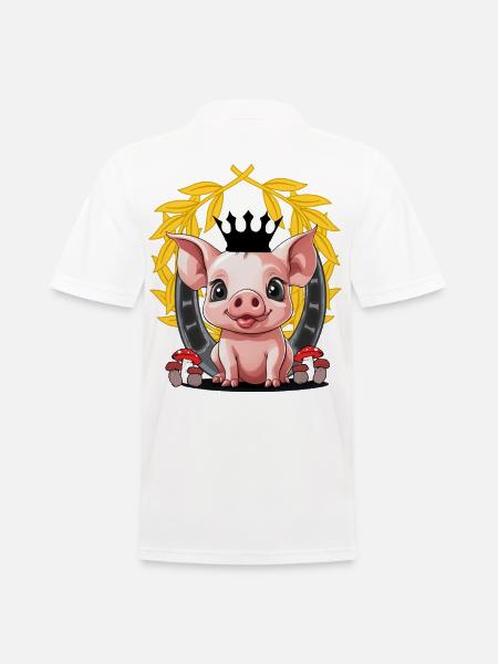 Cochon Porte-bonheur Porcelet Cochons - Polo Homme - blanc