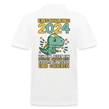 1st Grade Schoolchild Back to School Enrollment - Men's Polo Shirt - white - Back - Kai (181cm)