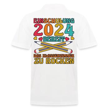 1. Klasse Schulkind Schulanfang Einschulung - Männer Poloshirt - Weiß - Hinten - Kai (181cm)