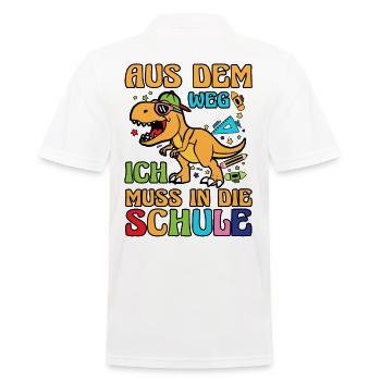 Kita Abgänger Schulanfang Schulkind Dino Einschulu - Männer Poloshirt - Weiß - Hinten - Kai (181cm)