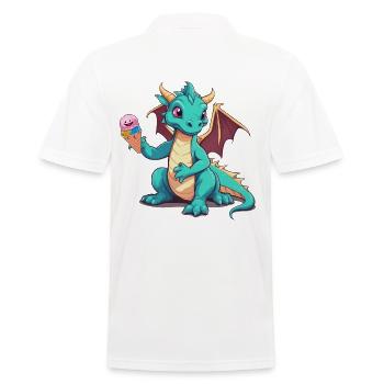 Drache Drachen Kind Kinder Eiskrem Baby - Männer Poloshirt - Weiß - Hinten - Kai (181cm)