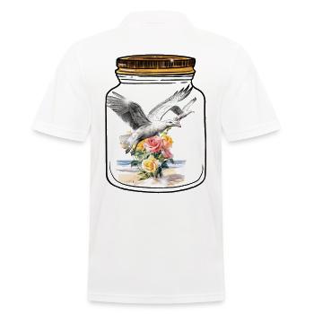 Geburtstag Flaschenpost Möwen Möwe Rosen - Männer Poloshirt - Weiß - Hinten - Kai (181cm)