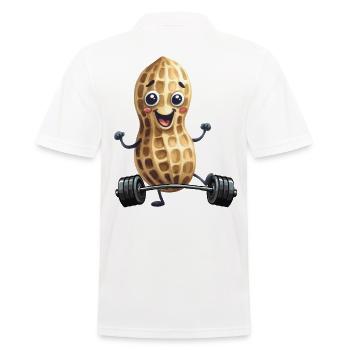 Peanut Bodybuilder Weight Strength Training Dumbbells Weight - Men's Polo Shirt - white - Back - Kai (181cm)