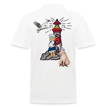 maritim Mädchen Leuchtturm Möwe Schaf Küste Moin - Männer Poloshirt - Weiß - Hinten - Kai (181cm)