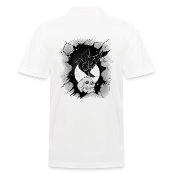 Halloween Raven Crow Skull Skull Skull - Men's Polo Shirt - white - Back - Kai (181cm)