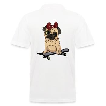 Pug Skater Skating Skateboard Enfants Enfant Bébé - Polo Homme - blanc - Dos - Kai (181cm)