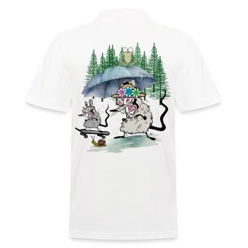 Famille Souris Excursion en forêt Loisir Rat Rats - Polo Homme - blanc - Dos - Kai (181cm)
