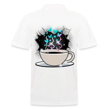 Kaffee Kaffeetasse Koffein - Männer Poloshirt - Weiß - Hinten - Kai (181cm)