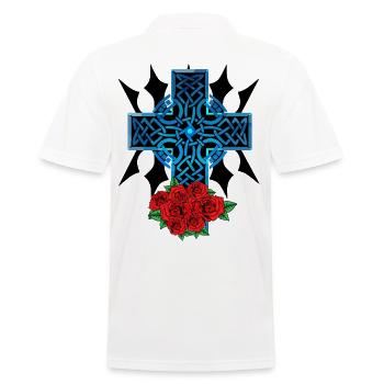 Halloween Croix Croix Crucifix Roses Mort Au-delà - Polo Homme - blanc - Dos - Kai (181cm)