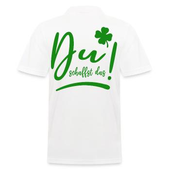 Du schaffst das! - Glücksbringer - Mut machen - Männer Poloshirt - Weiß - Hinten - Kai (181cm)