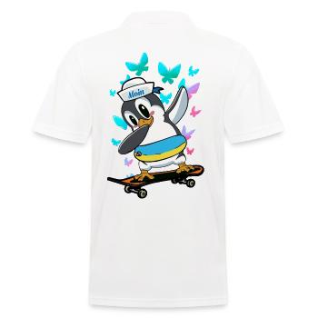 Pinguin Skater skaten Skateboard Kinder Kind - Männer Poloshirt - Weiß - Hinten - Kai (181cm)