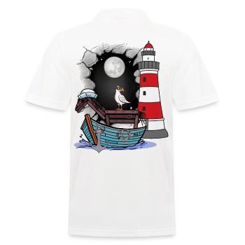 Seahorse Adventure Travel Boat Kids Child Horse - Men's Polo Shirt - white - Back - Kai (181cm)