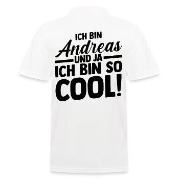 Vorname Andreas - Männer Poloshirt - Weiß - Hinten - Kai (181cm)