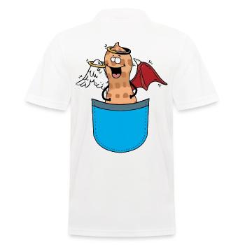 Erdnuss Engelch Teufelchin okkult spirituell - Männer Poloshirt - Weiß - Hinten - Kai (181cm)