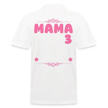 Mom of 3 children - Men's Polo Shirt - white - Back - Kai (181cm)