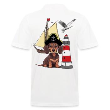 Dachshund Dog Maritime - Men's Polo Shirt - white - Back - Kai (181cm)