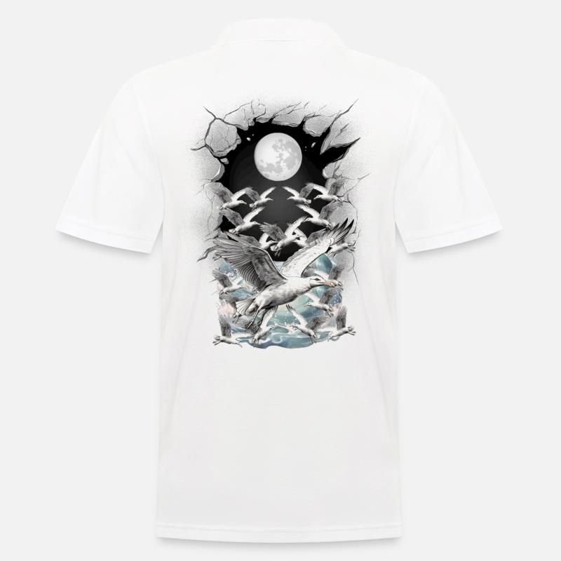 maritim Möwe Möwen - Männer Poloshirt - Weiß
