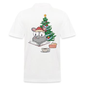 Santa Mouse Christmas Christmas Kids Child - Men's Polo Shirt - white - Back - Kai (181cm)