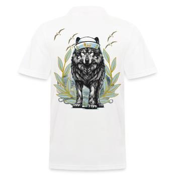 Maritim Hund Hunde Husky Wolf Moin - Männer Poloshirt - Weiß - Hinten - Kai (181cm)