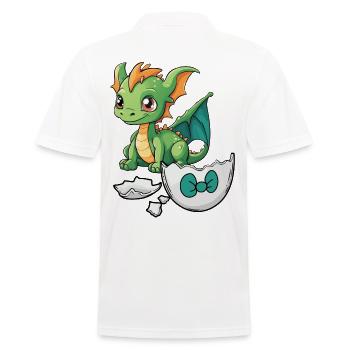 Dinos Dinos Kinder Kind Baby Drache Drachen Ei - Männer Poloshirt - Weiß - Hinten - Kai (181cm)