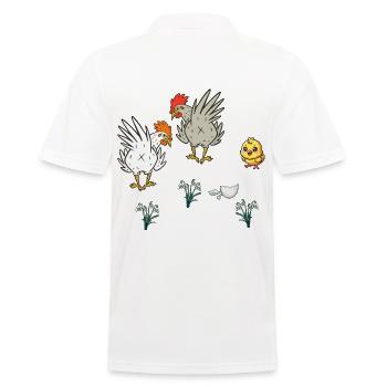 Chicken Chickens Poultry Chicks Spring Easter Child - Men's Polo Shirt - white - Back - Kai (181cm)