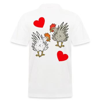 Poulet, poulets, volaille - Polo Homme - blanc - Dos - Kai (181cm)