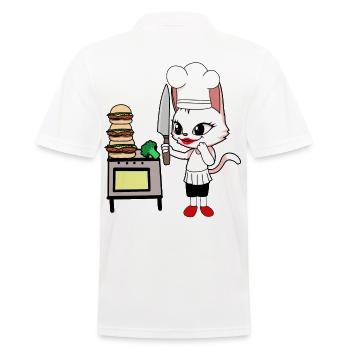 Katze Koch Köchin Köche Katzen Gastgeber - Männer Poloshirt - Weiß - Hinten - Kai (181cm)