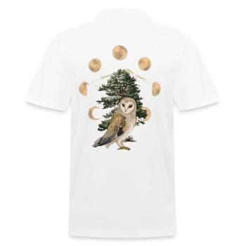 Lune, Hibou, Spirituel, Hiboux, Nature, Amoureux de la Nature - Polo Homme - blanc - Dos - Kai (181cm)