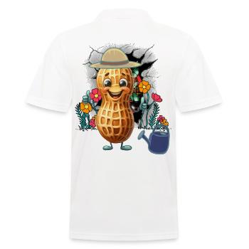 Nature, Nature Lover, Peanut, Flowers, Flower, Nut - Men's Polo Shirt - white - Back - Kai (181cm)